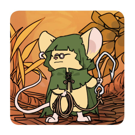 a picrew of a white person with brown hair tossing a handful of dice and thinking "..."